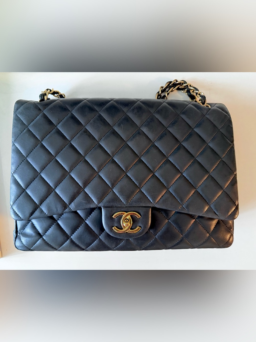 CHANEL MAXI double flap with gold hardware